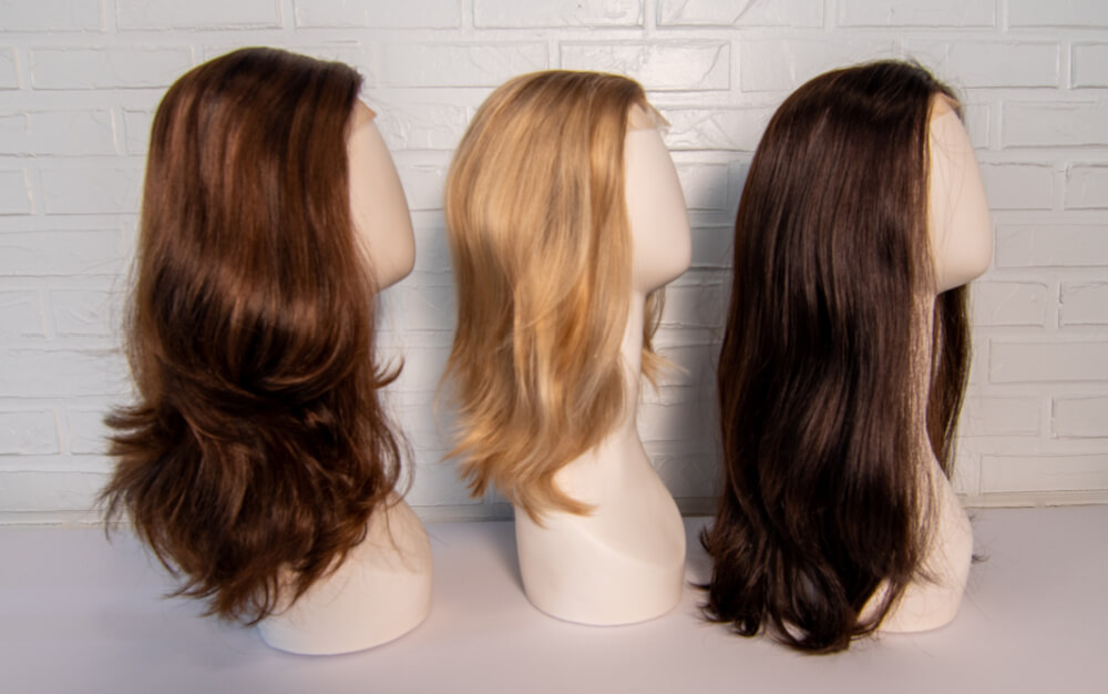 Cura wigs shown in 3 colors and 3 lengths
